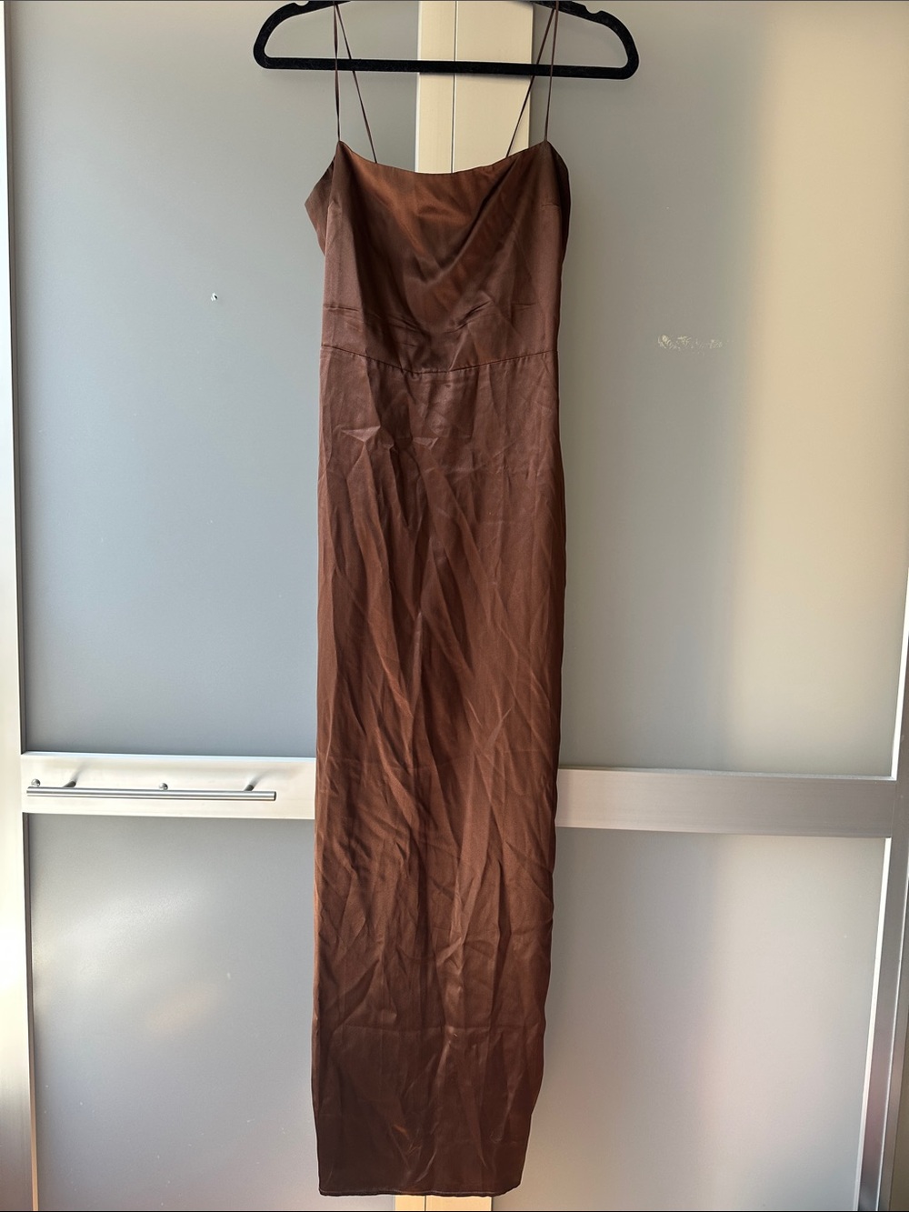 Hardly Worn Reformation Frankie Slip Dress in Brown, Sz 4P